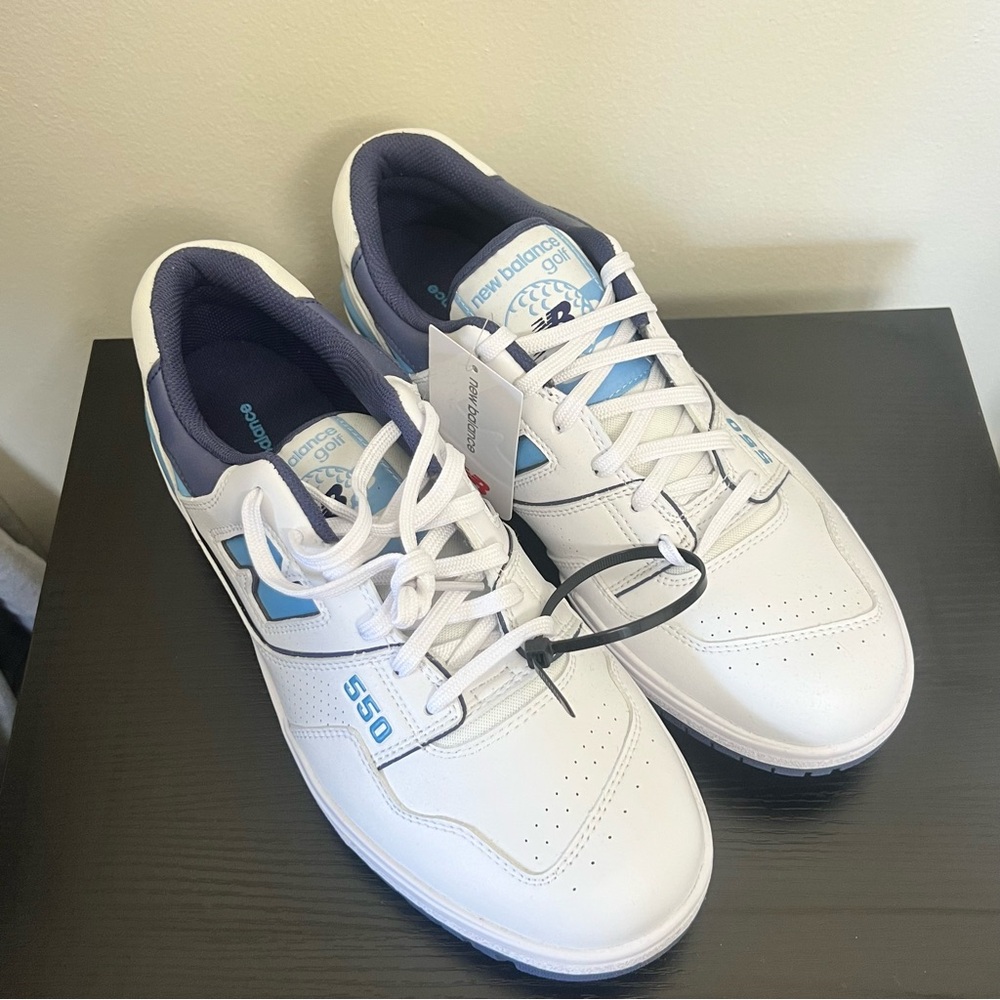 New Balance White & Navy Blue Golf Sneakers - Picture 2 of 4